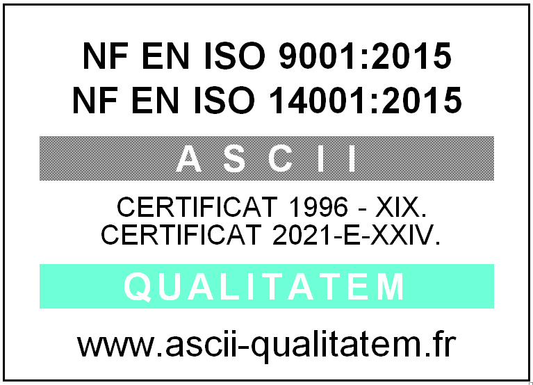 Certificat ISO 9001 et 14001